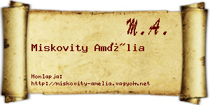 Miskovity Amélia névjegykártya